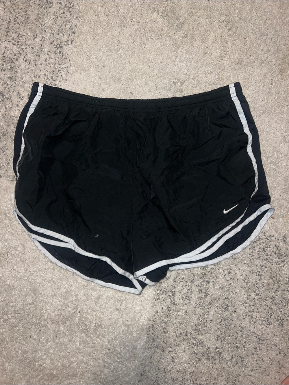 Nike Women's Black Athletic Shorts with White Piping